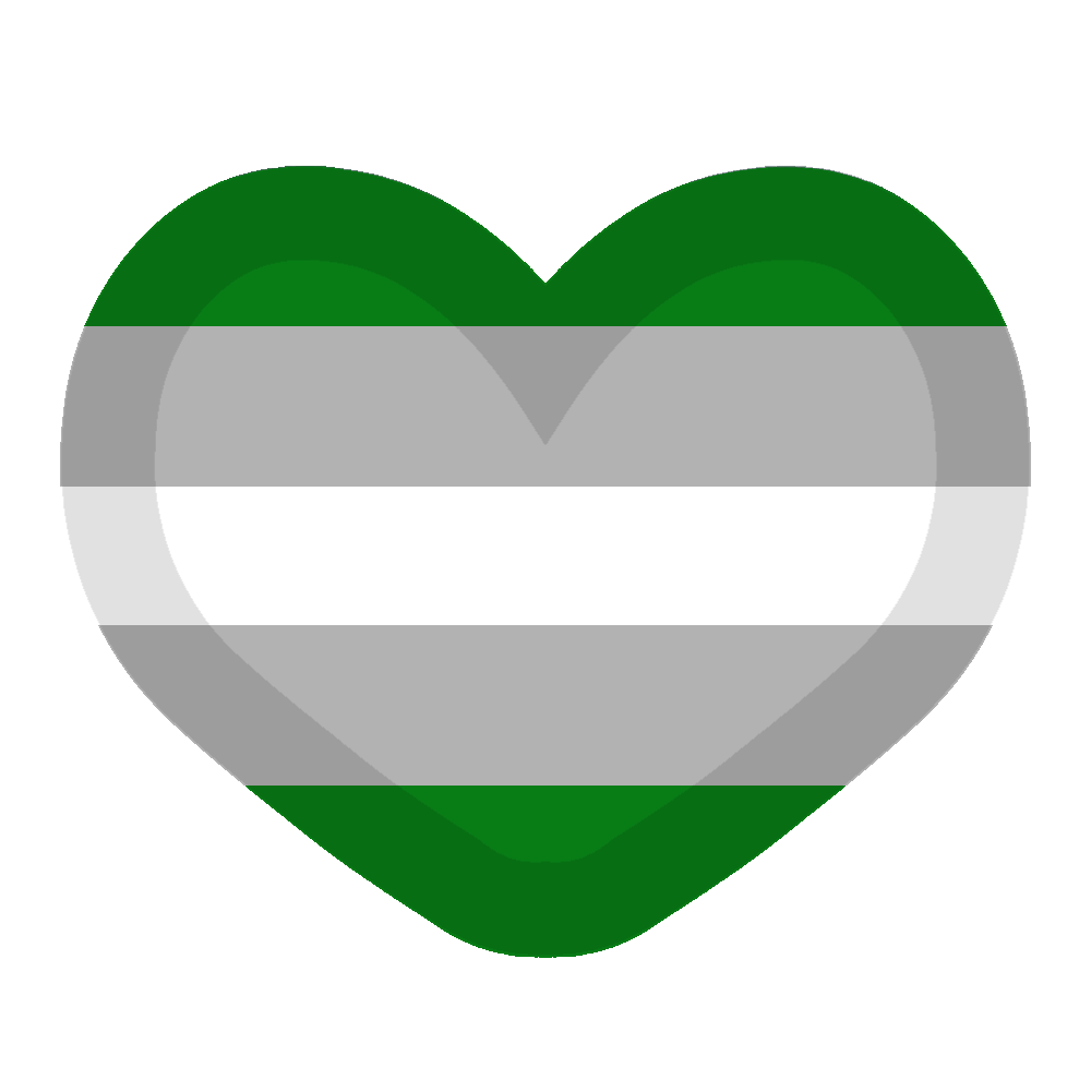  A heart with the colours of the grey romantic pride flag with a slightly darkened outline 